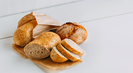 Organic buckwheat bread close-up. The concept of slow carb baking.