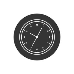 Clock sign line icon in flat style. Time management vector illustration on white isolated background. Timer business