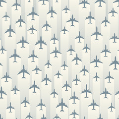 Seamless simple vector background with lots of airplanes.
