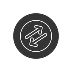 Diagonal Flipping Arrows rubber seal stamp watermark. Line Icon vector symbol. Sticker on a white