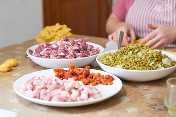 making traditional Mallorcan food 