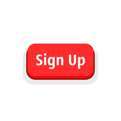 red sign up button isolated on white