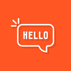 linear hello word in speech bubble © infadel