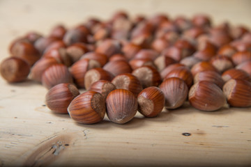 Macro photo Hazelnut nuts. Photo nature food Hazelnut nuts in shell