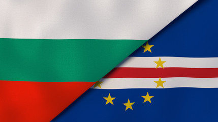 Fototapeta premium The flags of Bulgaria and Cape Verde. News, reportage, business background. 3d illustration
