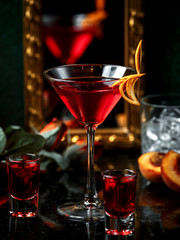 red drink on the table