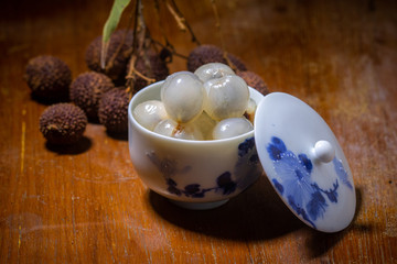 lychee in japanese bowl