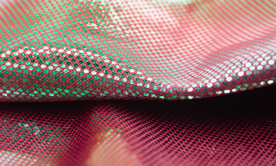 close-up photography of Oriental holographic fabric