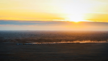 Train through the desert