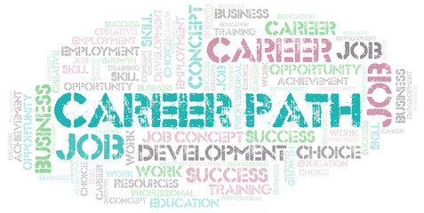 Fototapeta premium Career Path typography vector word cloud.