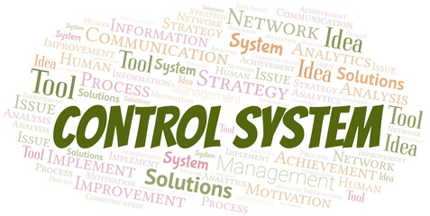 Control System typography vector word cloud.