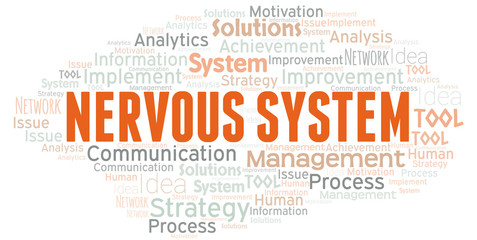 Nervous System typography vector word cloud.