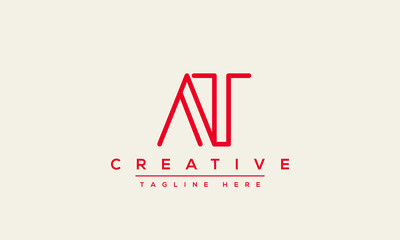 AT Letter Logo Design. Creative Modern A T Letters icon vector Illustration.