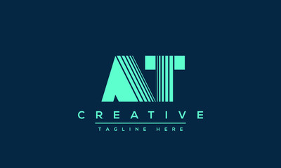 AT Letter Logo Design. Creative Modern A T Letters icon vector Illustration.