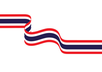 Waving Thai national flag ribbon vector illustration