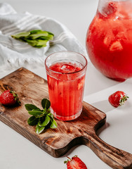 strawberry lemonade on the table