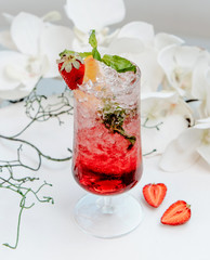 strawberry mojito on the table