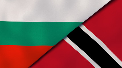 The flags of Bulgaria and Trinidad and Tobago. News, reportage, business background. 3d illustration