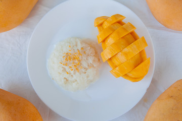 Mango sticky rice,Summer dessert Thai