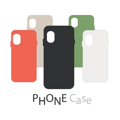 cases set for smartphone with shadow isolated on white background. realistic and detailed silicone protection for mobile phone. stock vector illustration