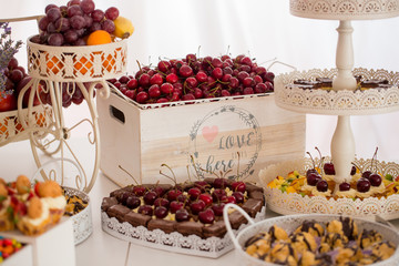 Beautiful candy bar with delicious sweets