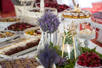 Beautiful candy bar with delicious sweets