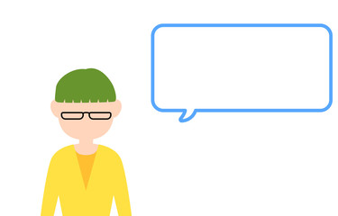 顔のない人物がコメントしているイラスト