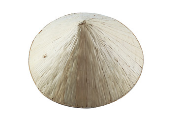 Bamboo hats on a white background
