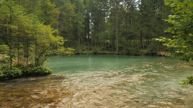 Beautiful place in Slovenia. Kamni&scaron;ka Bistrica Bridge. Blue water