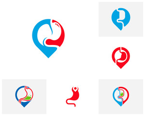 Set of Stomach Point logo vector template, Creative stomach logo design concepts