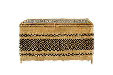 wicker basket on a white background