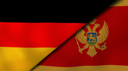 The flags of Germany and Montenegro. News, reportage, business background. 3d illustration