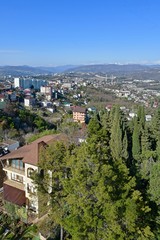 top view of the panorama of the southern mountain city