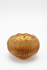 wicker basket on a white background