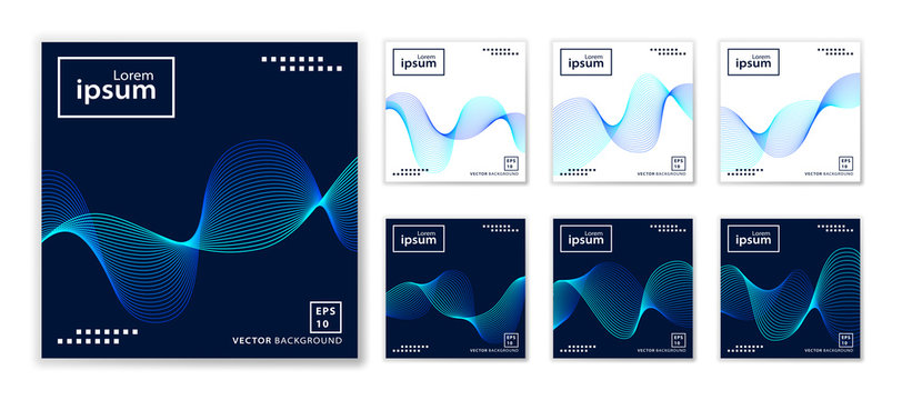 Set of wavy background