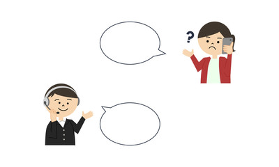 コールセンター　吹き出し　男女