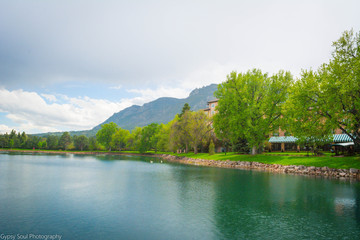 Fototapeta premium landscape with lake