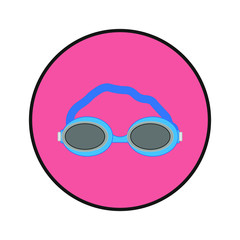 competition swimming goggles, vector icon