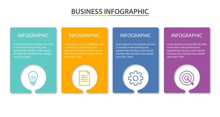 Presentation business infographic template with 4 options. Vector illustration