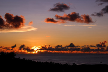 sunset seascape epic clouds in saipan