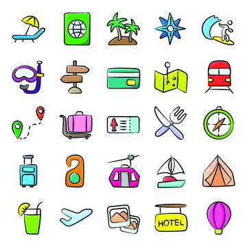 Pack Of Holidays Doodle Icons 