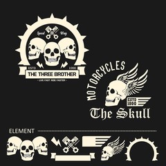 set of vintage motorcycle club labels. bikers club and motorcycle gang logo. Ribbons for design, business, logo, sticker, and cards. vector