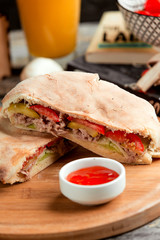 tuna sandwich on the table