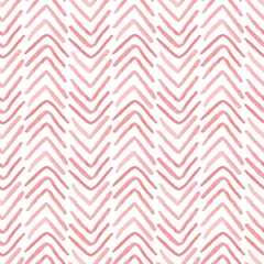 Tapeten Nahtloses Muster des rosa strukturierten Fischgrätvektors. Abstrakter handgemalter Hintergrund. Monochrome Kritzeleien mit Chevrons für Stoffe, Tapeten, Einladungskarten oder Scrapbooking-Projekte. © Agnes