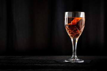 vintage style cocktail on black background