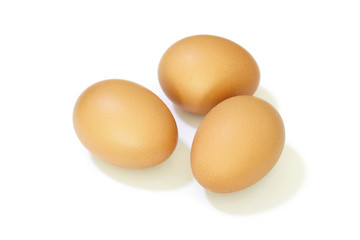 Brown Egg Isolated on White Background