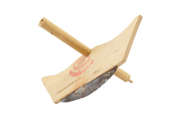 wooden toy horse on a white background