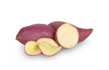 Sweet potato isolated on white background.