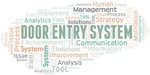 Door Entry System typography vector word cloud.