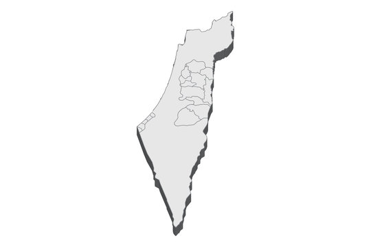 3D Map Illustration Of Palestine